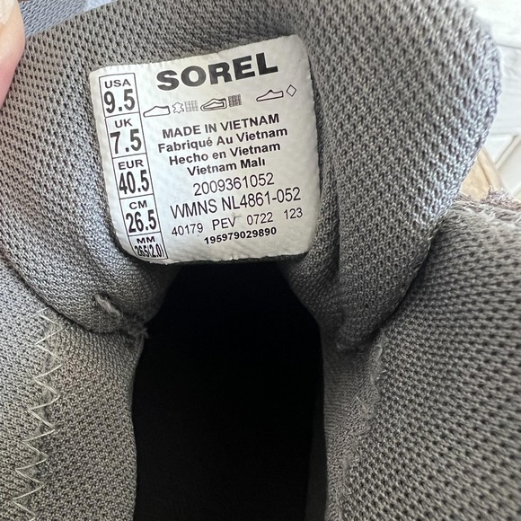 Sorel Shoes Womens Size 9.5 Gray Mesh Mid Top Walking Sneaker Boots Casual - Picture 8 of 8